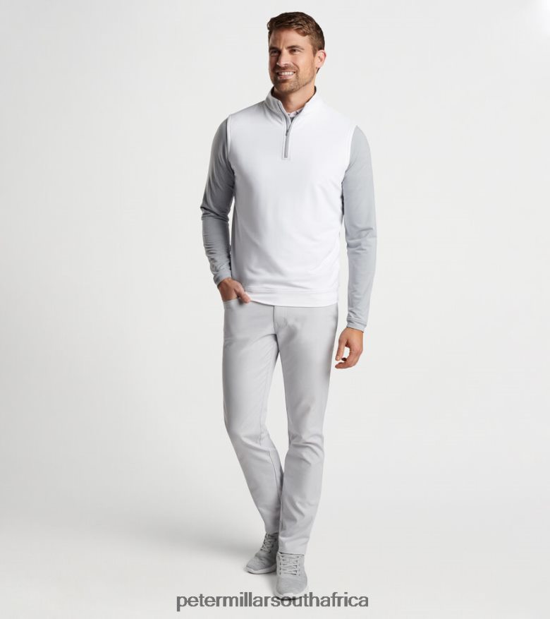 White Men Peter Millar Galway Stretch Loop Terry Quarter-Zip Vest Apparel B62P4F711