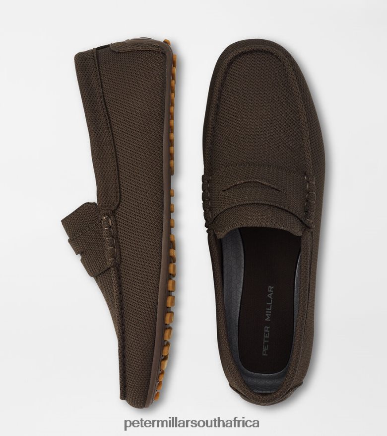 Brown Men Peter Millar Cruise Knit Driver Footwear B62P4F1060