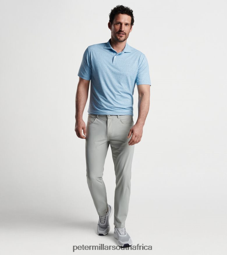 Blue Frost Men Peter Millar Solano Floral Performance Jersey Polo Apparel B62P4F442