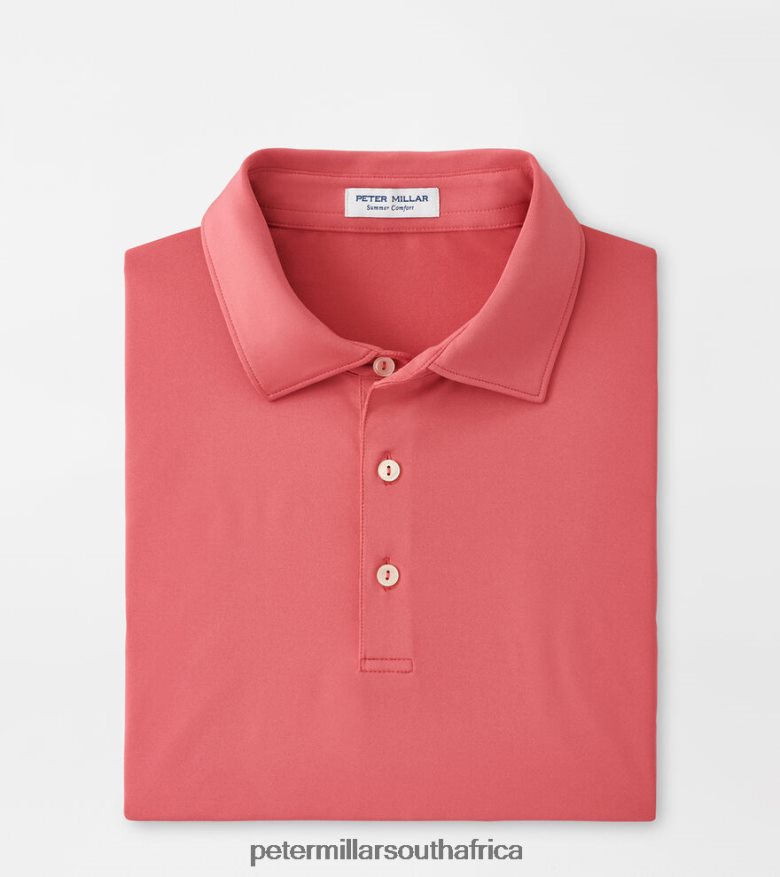 Cape Red Men Peter Millar Solid Performance Jersey Polo (Sean Self Collar) Apparel B62P4F319