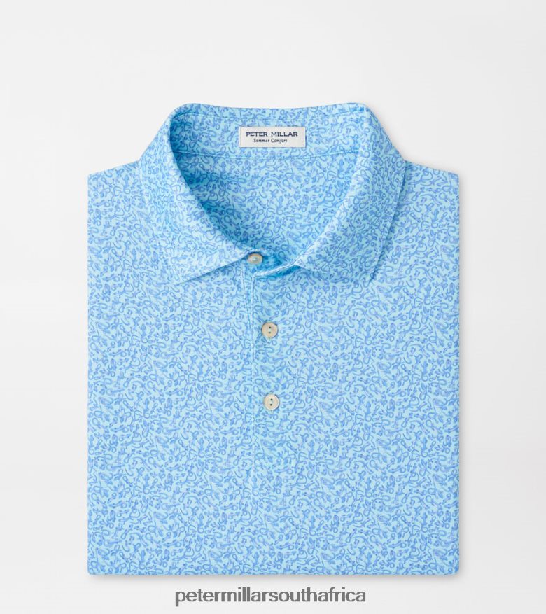 Celeste Men Peter Millar Lizard King Performance Jersey Polo Apparel B62P4F406