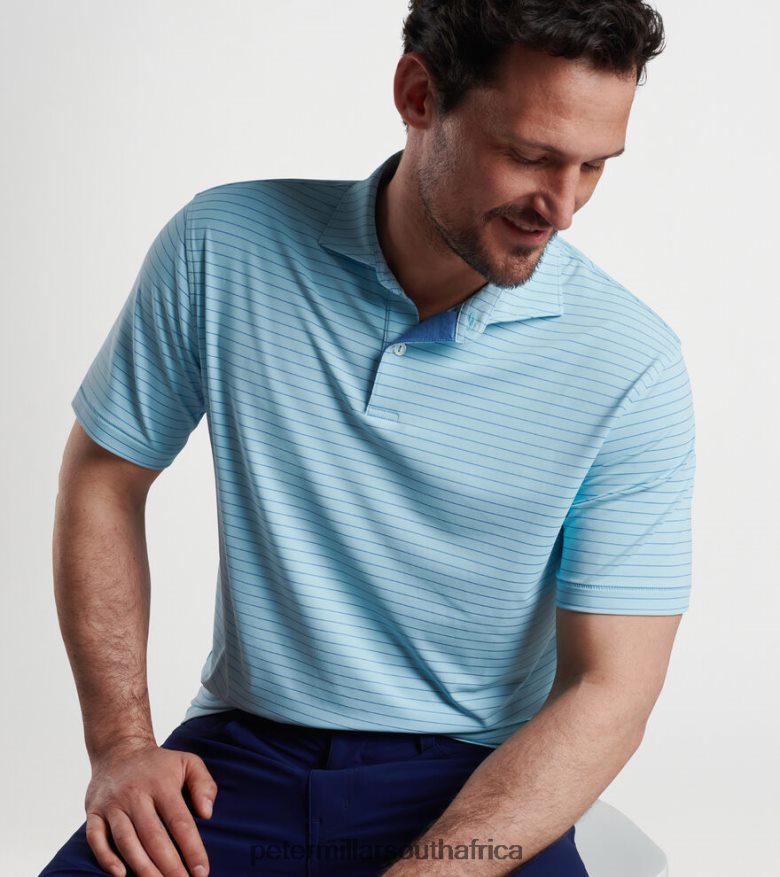 Cirrus Blue Men Peter Millar Duet Performance Jersey Polo Apparel B62P4F306