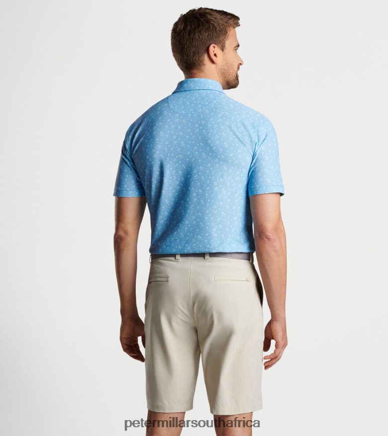 Cottage Blue Men Peter Millar Shark Tooth Island Performance Mesh Polo Apparel B62P4F433