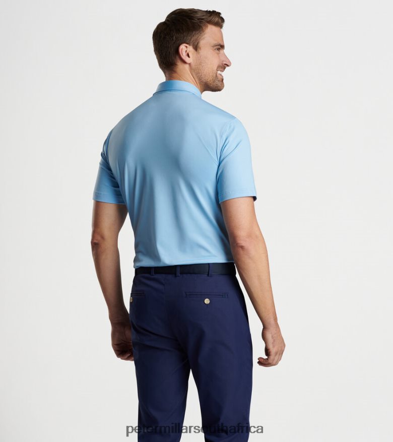 Cottage Blue Men Peter Millar Solid Performance Jersey Polo (Sean Self Collar) Apparel B62P4F313