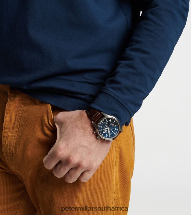 Navy Men Peter Millar Lava Wash Long-Sleeve Polo Apparel B62P4F325