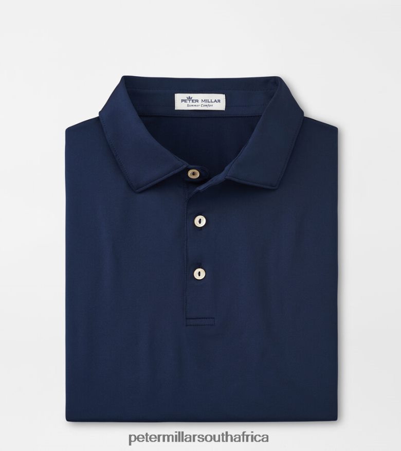 Navy Men Peter Millar Solid Performance Jersey Polo (Sean Self Collar) Apparel B62P4F312