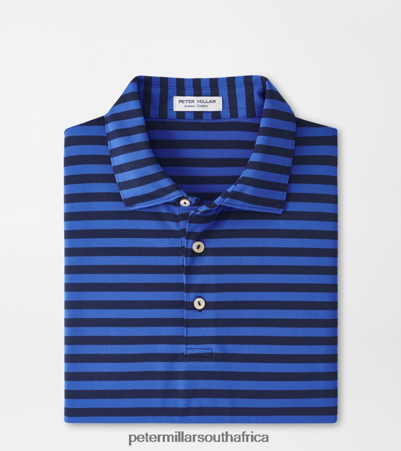 Navy/Sapphire Men Peter Millar Baldwin Performance Mesh Polo Apparel B62P4F348