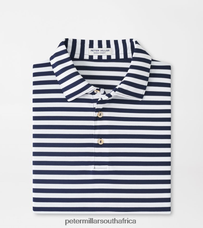 Navy/White Men Peter Millar Baldwin Performance Mesh Polo Apparel B62P4F349