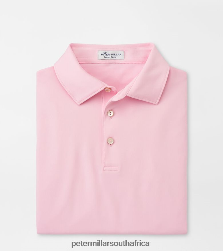 Orange Nectar Men Peter Millar Solid Performance Jersey Polo (Sean Self Collar) Apparel B62P4F315