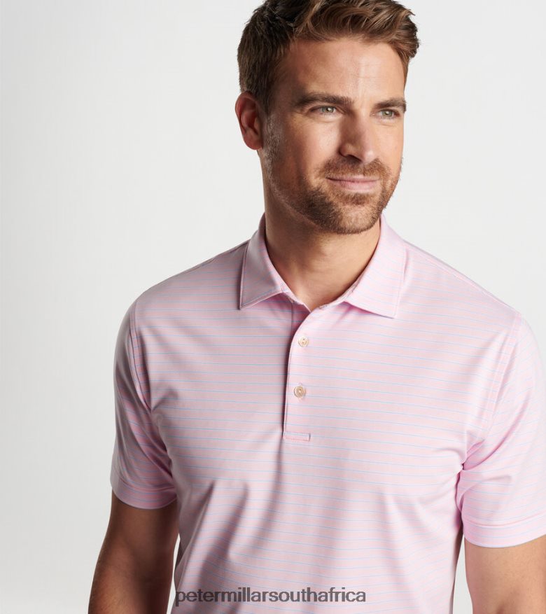 Palmer Pink Men Peter Millar Drum Performance Jersey Polo Apparel B62P4F272
