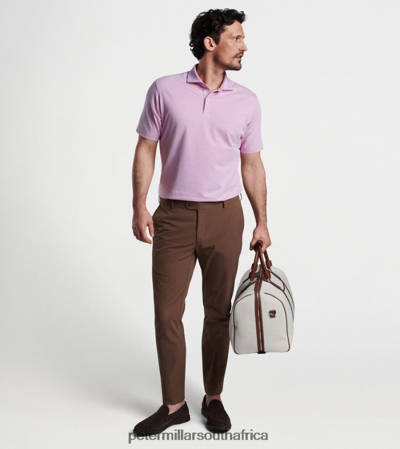 Pink Lotus Men Peter Millar Albatross Cotton-Blend Performance Polo Apparel B62P4F350