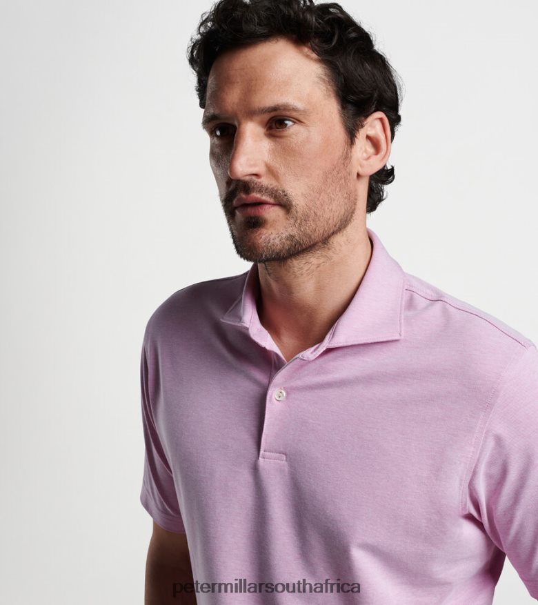 Pink Lotus Men Peter Millar Albatross Cotton-Blend Performance Polo Apparel B62P4F350