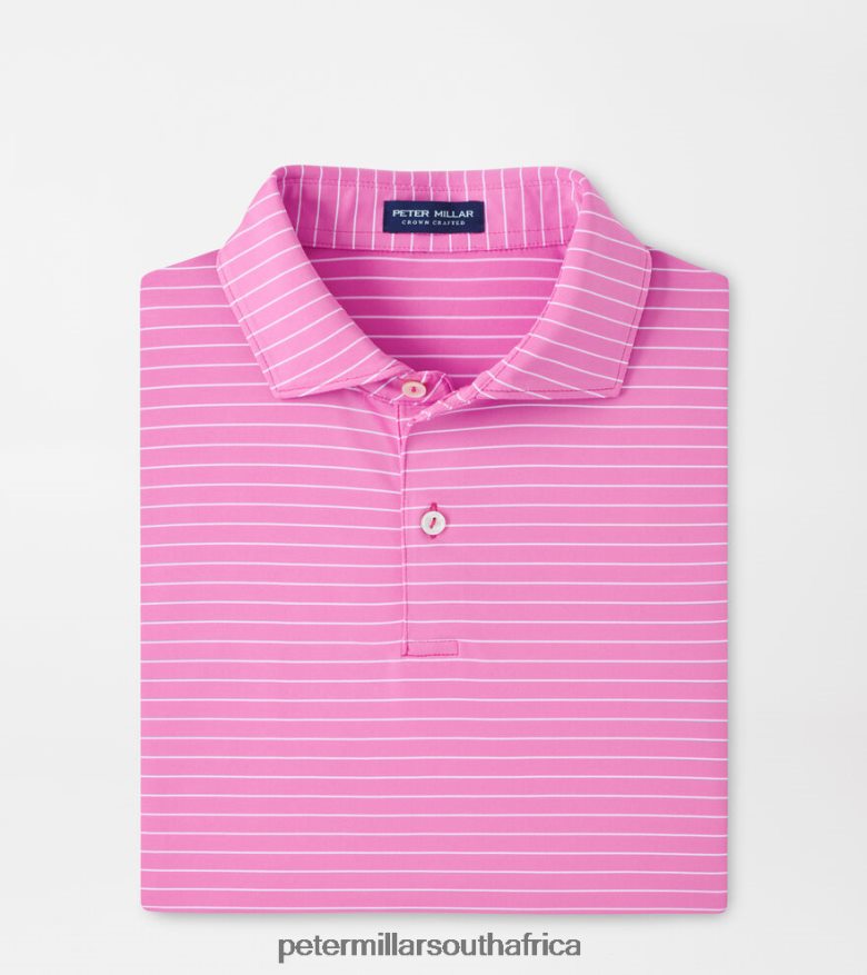 Pink Lotus Men Peter Millar Duet Performance Jersey Polo Apparel B62P4F308