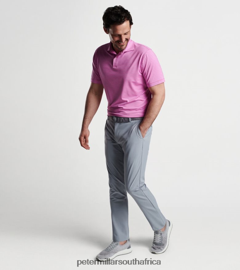 Pink Lotus Men Peter Millar Duet Performance Jersey Polo Apparel B62P4F308