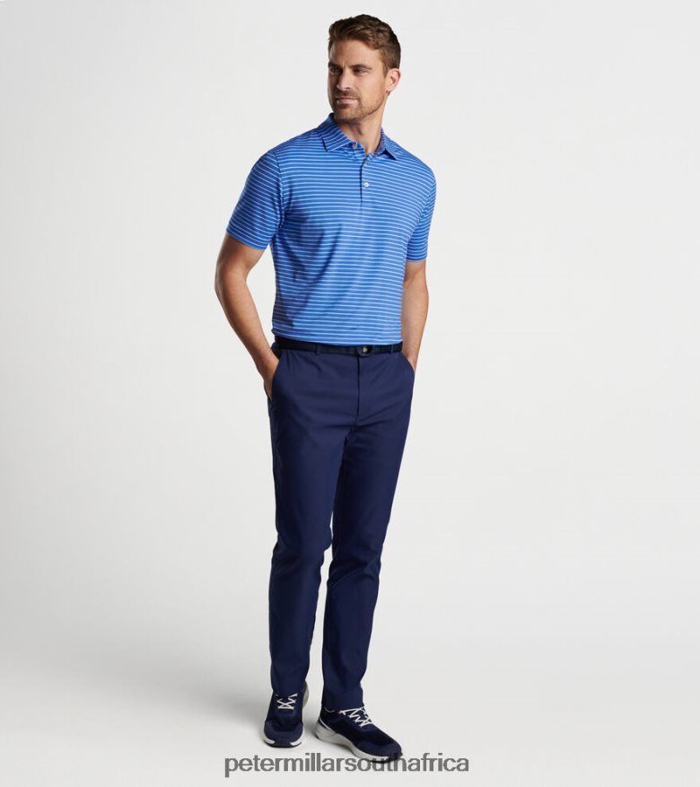 Sapphire Men Peter Millar Drum Performance Jersey Polo Apparel B62P4F274
