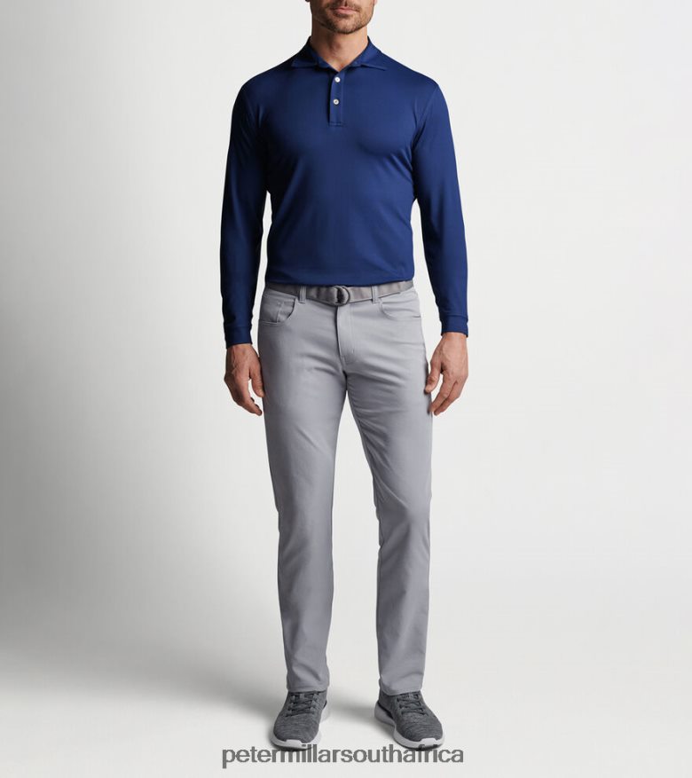 Sport Navy Men Peter Millar Lyons Performance Jersey Long-Sleeve Polo Apparel B62P4F413