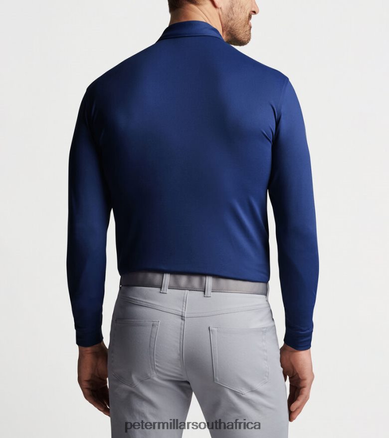 Sport Navy Men Peter Millar Lyons Performance Jersey Long-Sleeve Polo Apparel B62P4F413
