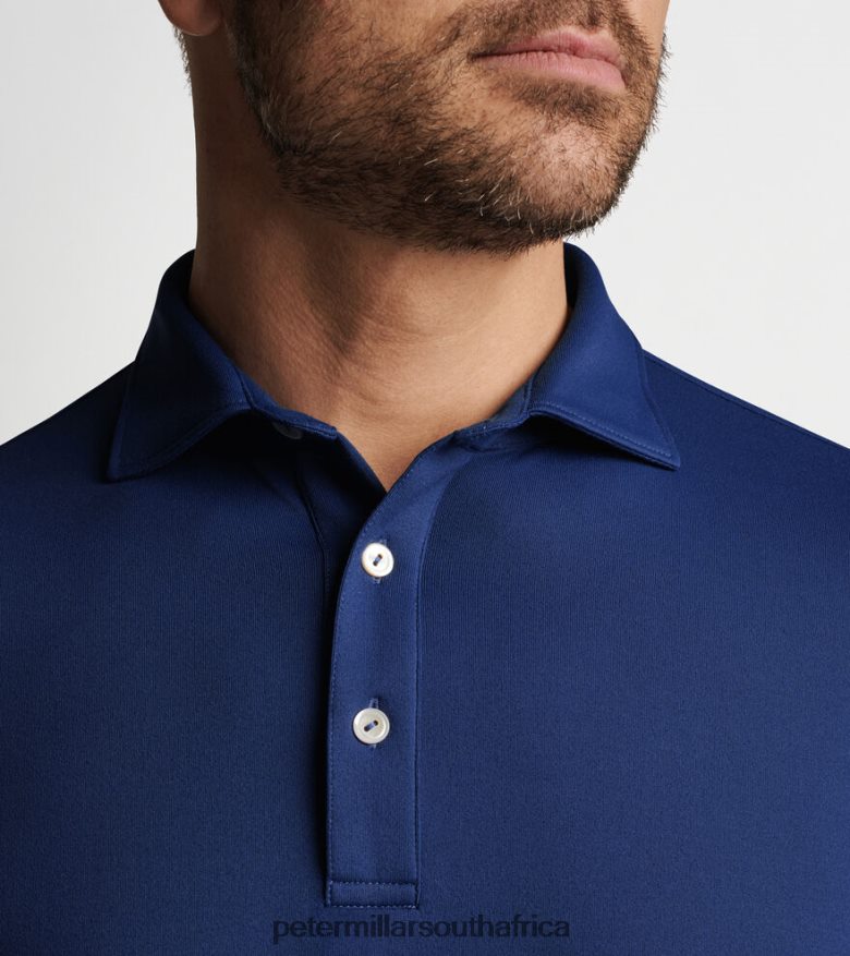 Sport Navy Men Peter Millar Lyons Performance Jersey Long-Sleeve Polo Apparel B62P4F413