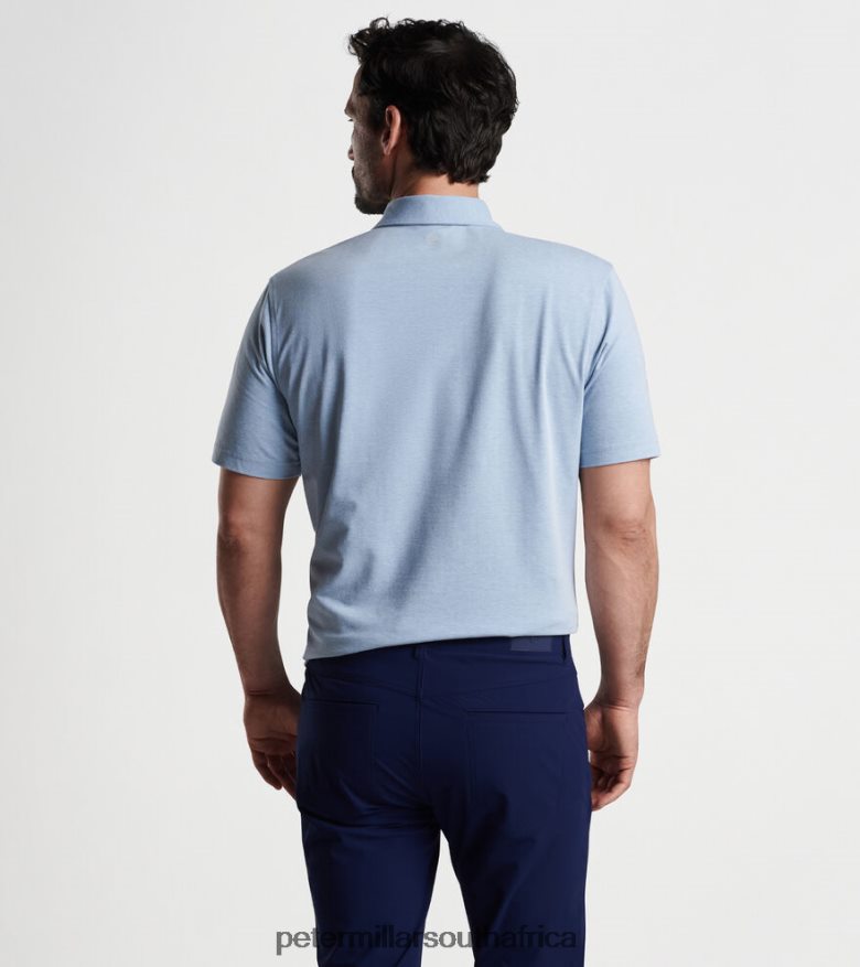 Vintage Indigo Men Peter Millar Albatross Cotton-Blend Performance Polo Apparel B62P4F352