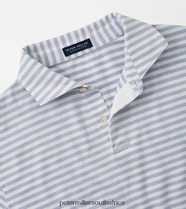 Vintage Indigo Men Peter Millar Albatross Cotton-Blend Performance Polo Apparel B62P4F365