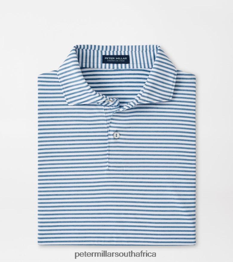 Vintage Indigo Men Peter Millar Sawyer Performance Jersey Polo Apparel B62P4F359