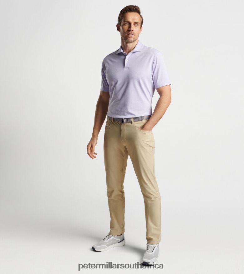 Violet Mist Men Peter Millar Albatross Cotton-Blend Performance Polo Apparel B62P4F351