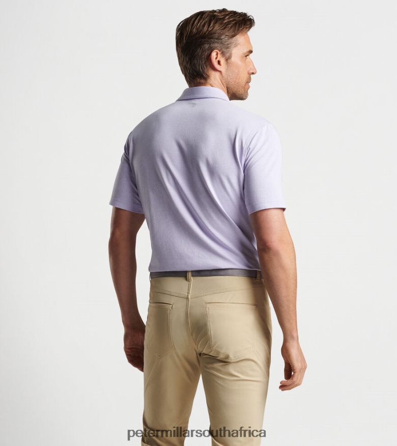 Violet Mist Men Peter Millar Albatross Cotton-Blend Performance Polo Apparel B62P4F351
