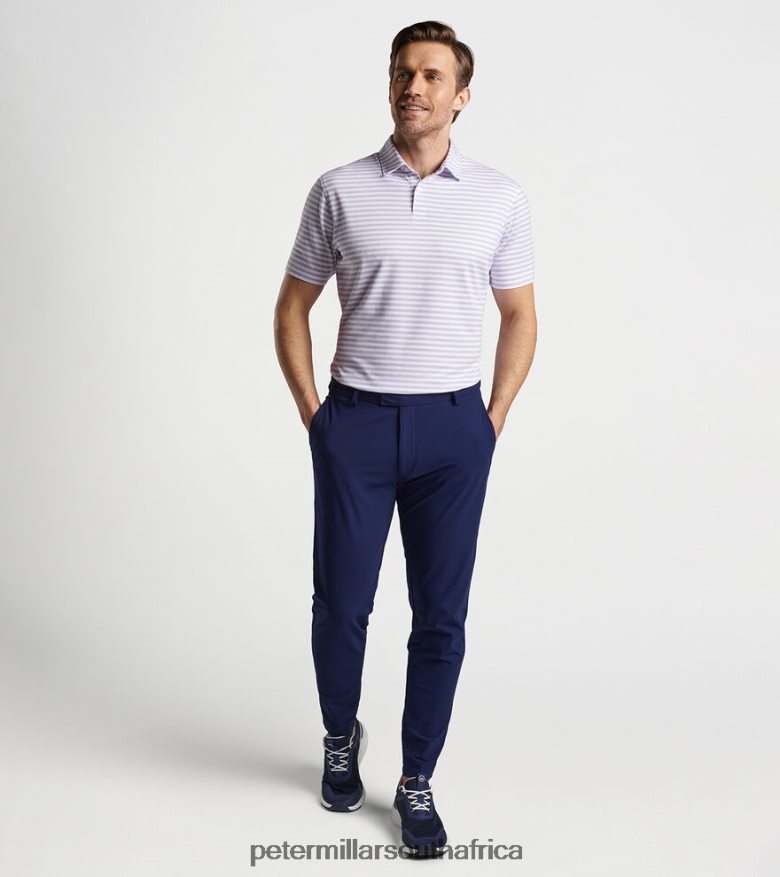 Violet Mist Men Peter Millar Albatross Cotton-Blend Performance Polo Apparel B62P4F364