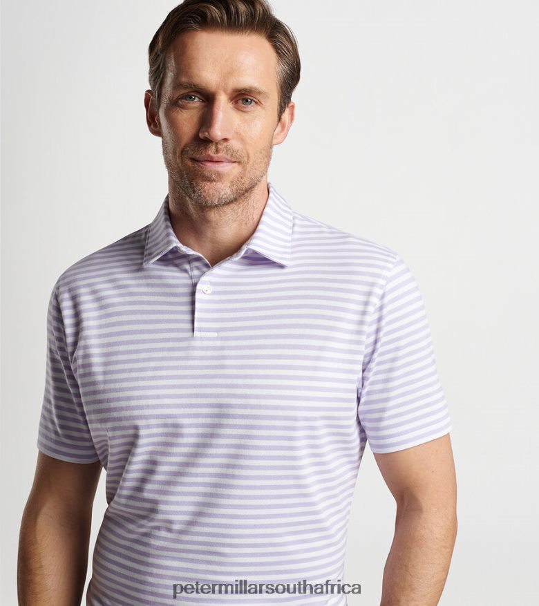 Violet Mist Men Peter Millar Albatross Cotton-Blend Performance Polo Apparel B62P4F364