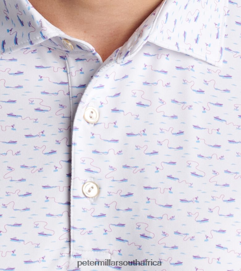 White Men Peter Millar Cypress Performance Jersey Polo Apparel B62P4F423