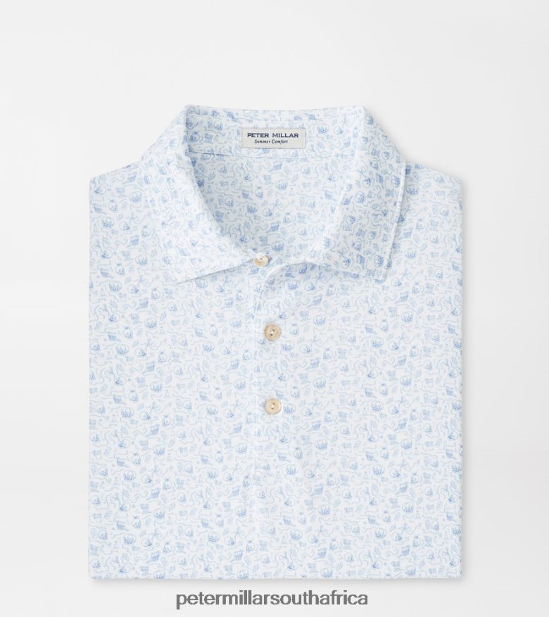 White Men Peter Millar Double Transfused Performance Jersey Polo Apparel B62P4F396