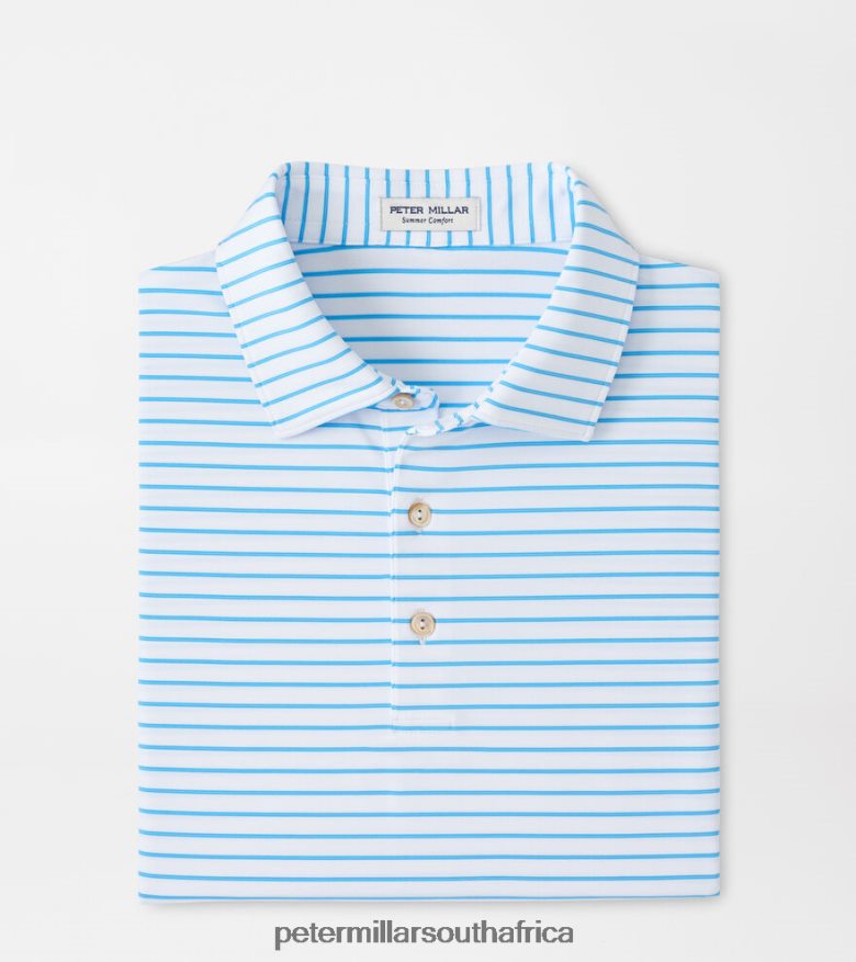 White Men Peter Millar Drum Performance Jersey Polo Apparel B62P4F277