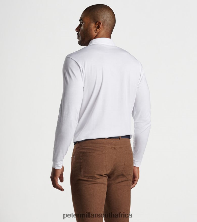 White Men Peter Millar Pilot Mill Long-Sleeve Polo Apparel B62P4F328