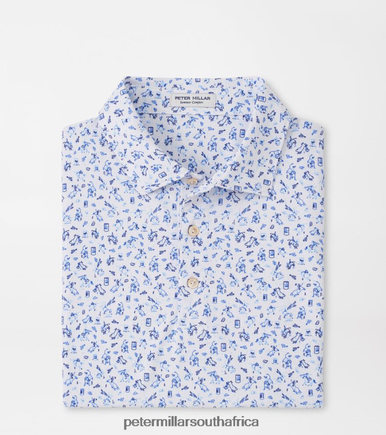 White Men Peter Millar Rodeo Performance Mesh Polo Apparel B62P4F405