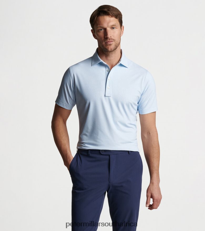 White Men Peter Millar Ross Performance Jersey Polo Apparel B62P4F410