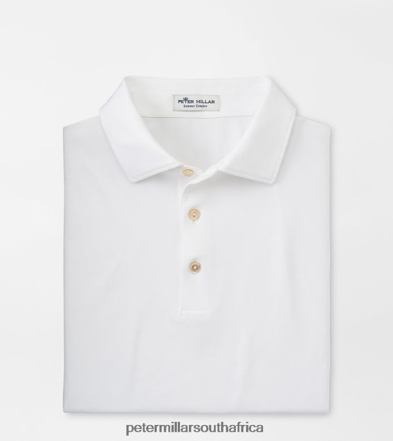 White Men Peter Millar Solid Performance Jersey Polo (Sean Self Collar) Apparel B62P4F316