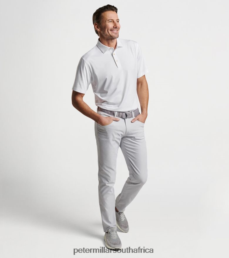 White Men Peter Millar Solid Performance Jersey Polo (Sean Self Collar) Apparel B62P4F316