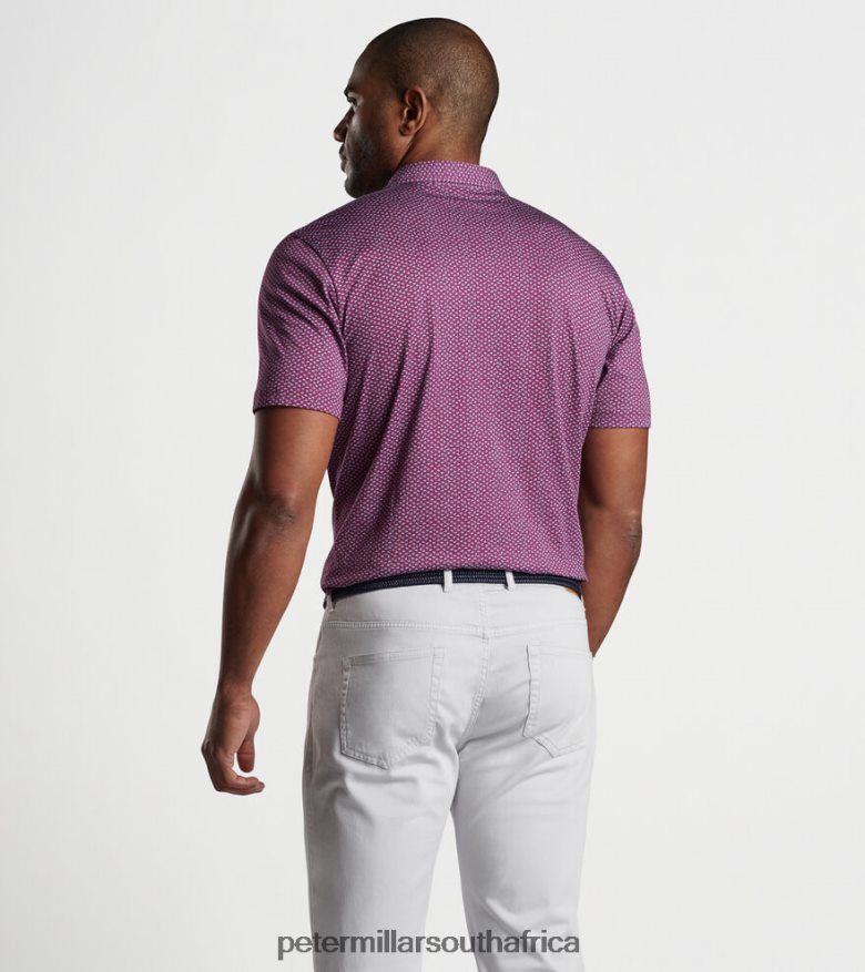 Wild Berry Men Peter Millar Pilot Mill Dragonfly Printed Short-Sleeve Polo Apparel B62P4F416