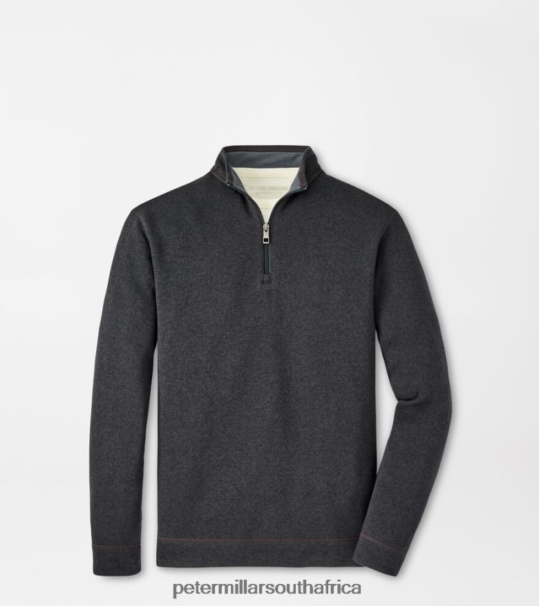 Black Men Peter Millar Crown Sweater Fleece Quarter-Zip Apparel B62P4F641