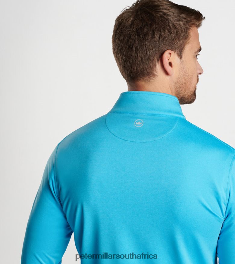 Cabana Blue Men Peter Millar Perth Melange Performance Quarter-Zip Apparel B62P4F667