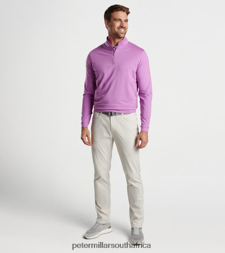 Cabana Blue Men Peter Millar Perth Melange Performance Quarter-Zip Apparel B62P4F669