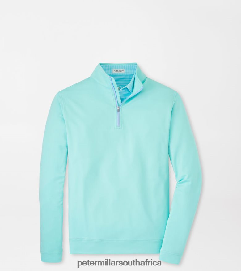 Cabana Blue Men Peter Millar Perth Melange Performance Quarter-Zip Apparel B62P4F757