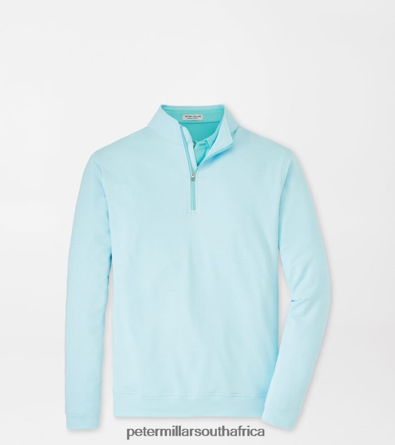 Cabana Blue Men Peter Millar Perth Sugar Stripe Performance Quarter-Zip Apparel B62P4F716