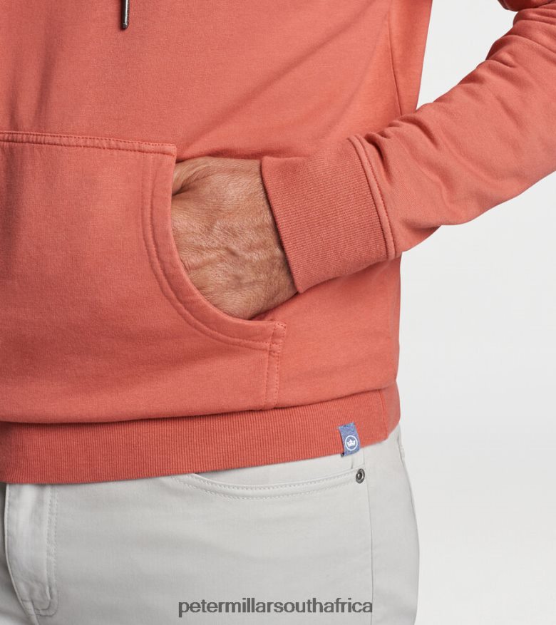 Clay Rose Men Peter Millar Lava Wash Garment-Dyed Hoodie Apparel B62P4F702