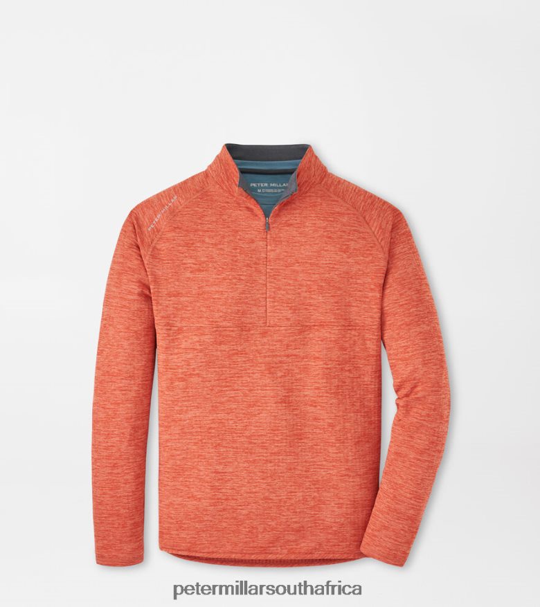 Fire Glow Men Peter Millar Maven Performance Quarter-Zip Apparel B62P4F691