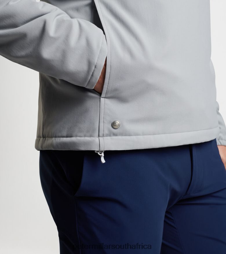 Gale Grey Men Peter Millar Approach Insulated Half-Snap Hoodie Apparel B62P4F792