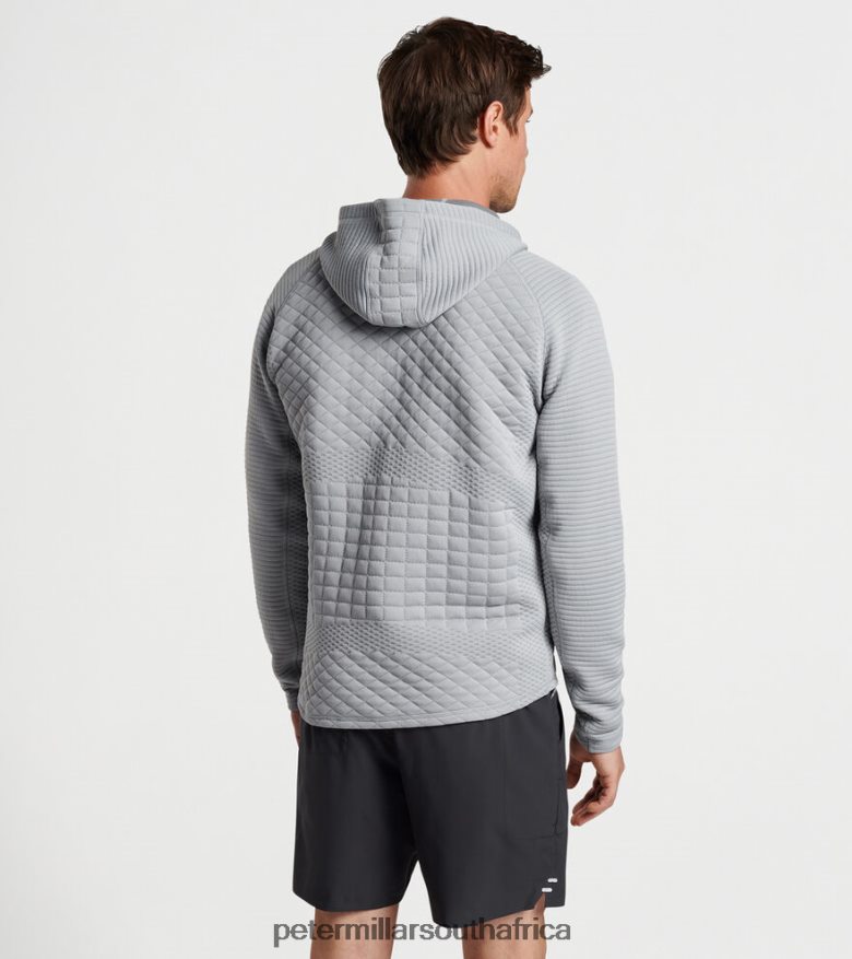 Gale Grey Men Peter Millar Orion Performance Quilted Hoodie Apparel B62P4F739
