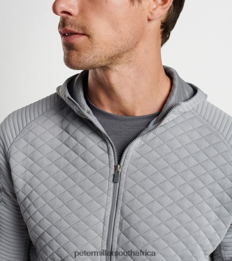 Gale Grey Men Peter Millar Orion Performance Quilted Hoodie Apparel B62P4F739