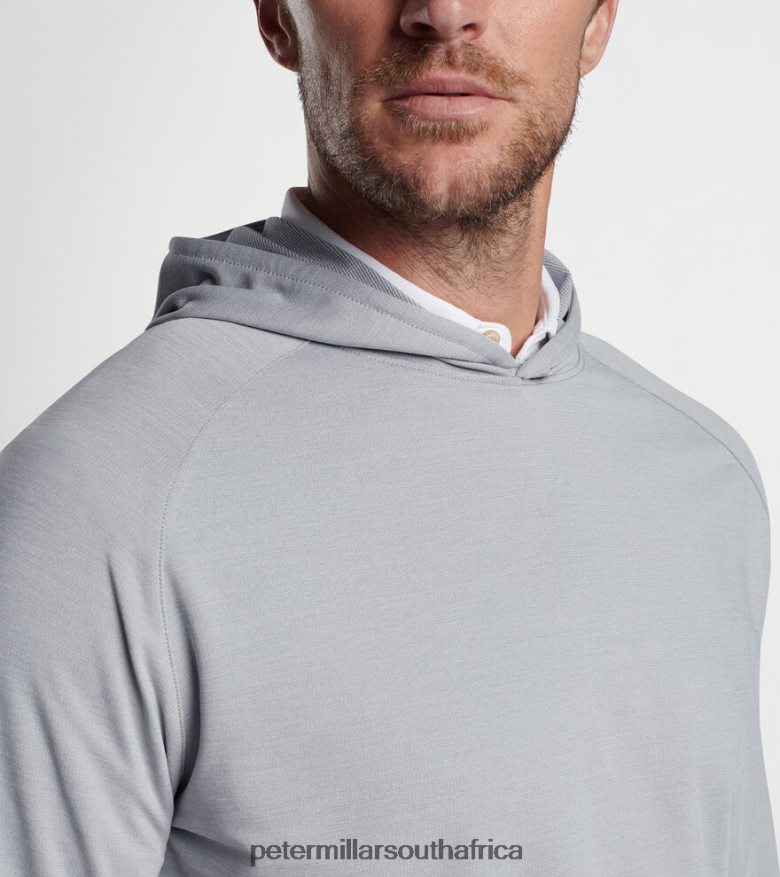 Gale Grey Men Peter Millar Pine Performance Hoodie Apparel B62P4F764