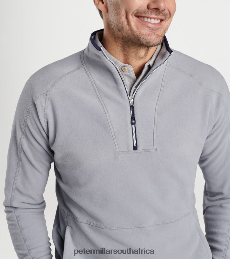 Gale Grey Men Peter Millar Thermal Flow Micro Fleece Half-Zip Apparel B62P4F677